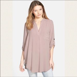Lush Roll Tab Tunic 3/4 Sleeve